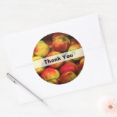 黄色と赤のリンゴのブッシェルの写感謝してい真 ラウンドシール (封筒)