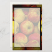 黄色と赤のリンゴのブッシェルの写真 便箋 (正面/裏面)