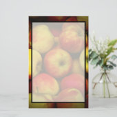 黄色と赤のリンゴのブッシェルの写真 便箋 (スタンド正面)