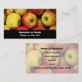 黄色と赤のリンゴのブッシェルの写真 名刺 (正面/裏面)
