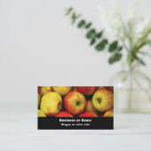 黄色と赤のリンゴのブッシェルの写真 名刺 (スタンド正面)