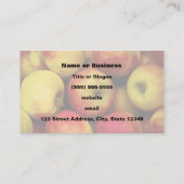 黄色と赤のリンゴのブッシェルの写真 名刺 (裏面)