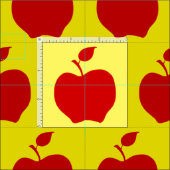 黄色と赤のリンゴ ファブリック (タイル)
