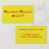 黄色と赤の家庭教師 名刺 (正面/裏面)