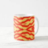 黄色と赤の抽象芸術葉 コーヒーマグカップ (正面右)
