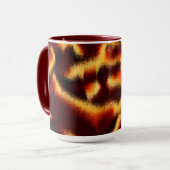 黄色と赤の斑点はぼやけ欠けている マグカップ (正面左)
