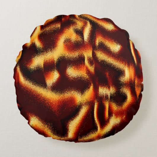 黄色と赤の染みは、スプレーやインクの吹き出し口のようで欠陥がある ラウンドクッション (正面)