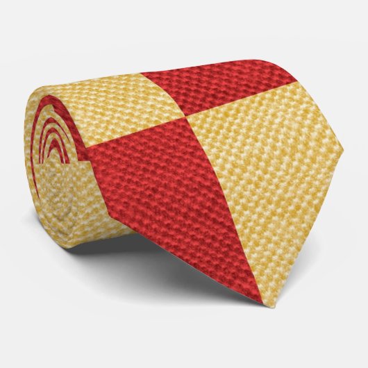 黄色と赤の正方形 ネクタイ (ロール)