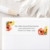 黄色と赤の水色の花 ラベル (インサイチュ)