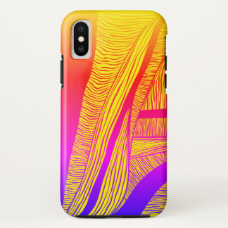 黄色と赤の波線 iPhone X ケース