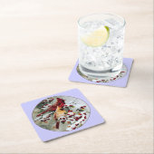 黄色と赤の深紅色 スクエアペーパーコースター (インサイチュ)