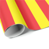 黄色と赤の縦ストライプ列 ラッピングペーパー (ロールコーナー)