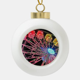 黄色と赤の観覧車 セラミックボールオーナメント