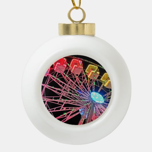 黄色と赤の観覧車 セラミックボールオーナメント (正面)