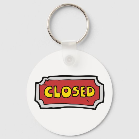 黄色と赤の閉じた記号 キーホルダー (正面)