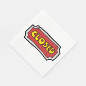 黄色と赤の閉じた記号 スタンダードランチョンナプキン (角)