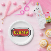 黄色と赤の閉じた記号 ペーパープレート (パーティー)