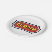 黄色と赤の閉じた記号 ペーパープレート (アングル)