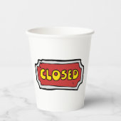 黄色と赤の閉じた記号 紙コップ (正面)