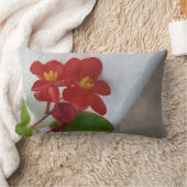 黄色と赤オレンジ ランバークッション (ブランケット)