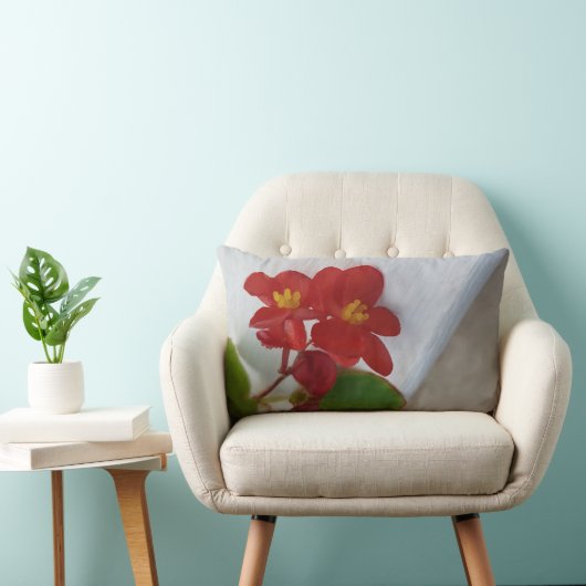 黄色と赤オレンジ ランバークッション (椅子)