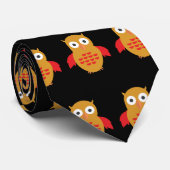 黄色と赤フクロウ ネクタイ (ロール)