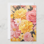 黄色と赤面フローラ結婚の 招待状 (裏面)