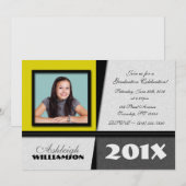 黄色と適切な写真の卒業式への招待 招待状 (正面/裏面)