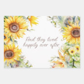 黄色と金ゴールドのひまわりパーソナライズされた枠 ラッピングペーパーシート (正面)