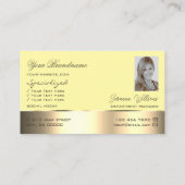 黄色と金ゴールドのデカールかわいいバラの花と写真 名刺 (裏面)