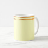 黄色と金ゴールドの縁取りコーヒーマグ コーヒーマグカップ (正面右)