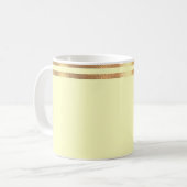 黄色と金ゴールドの縁取りコーヒーマグ コーヒーマグカップ (正面左)