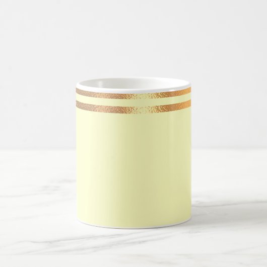 黄色と金ゴールドの縁取りコーヒーマグ コーヒーマグカップ (中央)