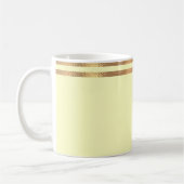 黄色と金ゴールドの縁取りコーヒーマグ コーヒーマグカップ (左)