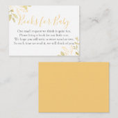 黄色と金ゴールドの葉のベビーシャワーブックのリクエスト エンクロージャーカード (正面/裏面)