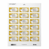 黄色と金ゴールドの評価住所 シール (フルシート)