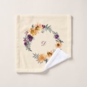 黄色と金ゴールドひまわり淡い色の黄色の背景 バスタオルセット (ウォッシュタオル)