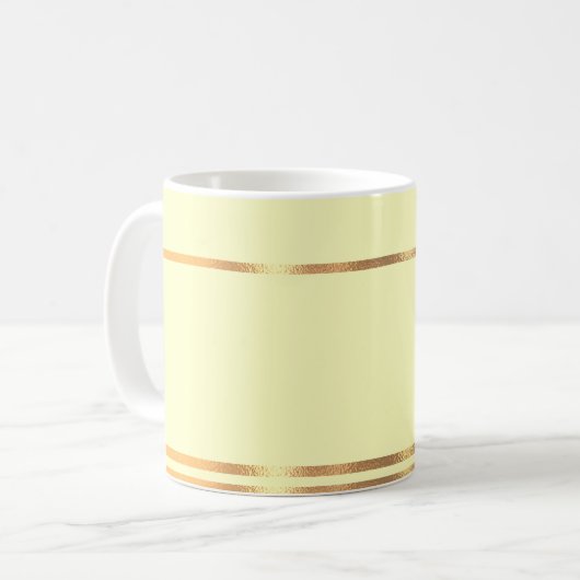 黄色と金ゴールドコーヒーマグ コーヒーマグカップ (正面左)
