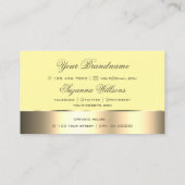 黄色と金ゴールド可愛いバラの花とロゴ 名刺 (裏面)