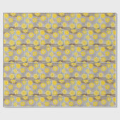 黄色と金ゴールド色の花 ラッピングペーパー (フラット)