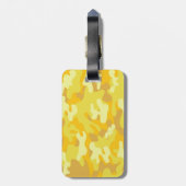 黄色と金ゴールド迷彩柄デザイン ラゲッジタグ (裏面縦)