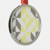 黄色と銀の幾何学的なジグザグ メタルオーナメント (右)