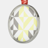 黄色と銀の幾何学的なジグザグ メタルオーナメント (左)