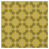 黄色と銀の灰色の花模様 ファブリック (クローズアップ)