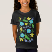 黄色と青い花 Tシャツ (正面)