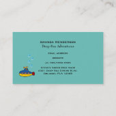 黄色と青のおもちゃ潜水艦深いシーダイビング 名刺 (裏面)