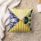 黄色と青のイタリアンスタイル枕 クッション (ブランケット)