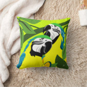 黄色と青のオウム クッション (ブランケット)