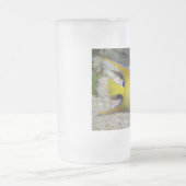 黄色と青のクイーンアンジェフィッシュ フロストグラスビールジョッキ (中央)