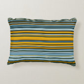 黄色と青のストライプ アクセントクッション (裏面)
